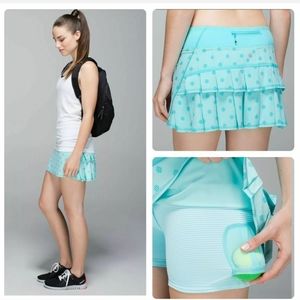 Lululemon Pace Setter Skirt Stripe Dot Printed Angel Blue